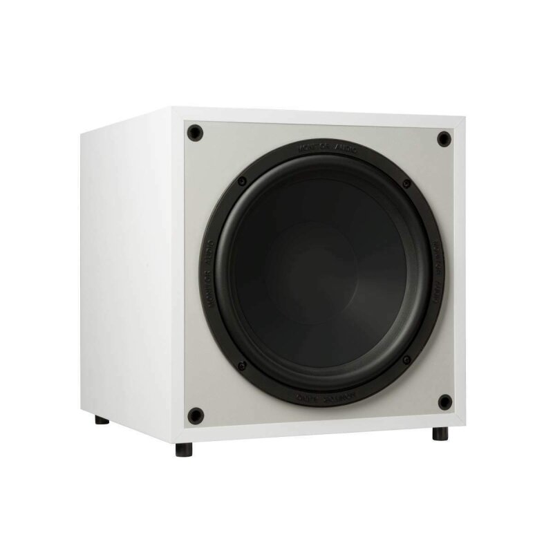 Monitor Audio MRW-10 Aktiv-Subwoofer – 10 Zoll, 100 W RMS, Frontfire, Weiß – NEU