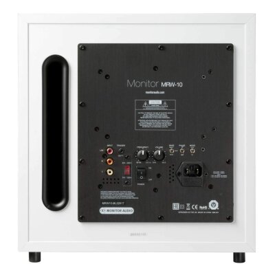 Monitor Audio MRW-10 Aktiv-Subwoofer – 10 Zoll, 100 W RMS, Frontfire, Weiß – NEU
