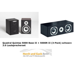 Quadral Quintas 5000 Base II Centerlautsprecher + 5000R II Regallautsprecher  (3-Pack) schwarz