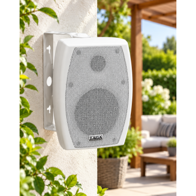 TAGA TOS-315 Lautsprecher weiß – ideal für Garten, Sauna & Gastronomie – NEU