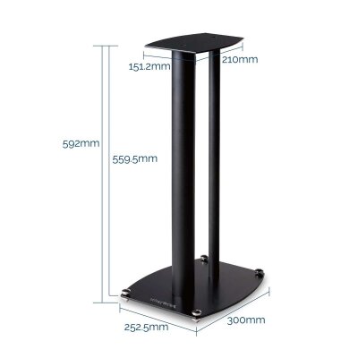 Lautsprecherständer Weiß, 56cm Kabelkanal,...