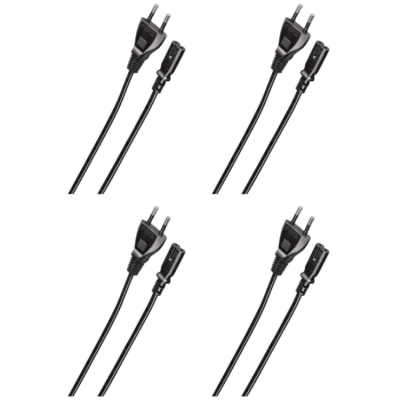Hama Netzkabel 1,5m (Eurostecker) 4er Set