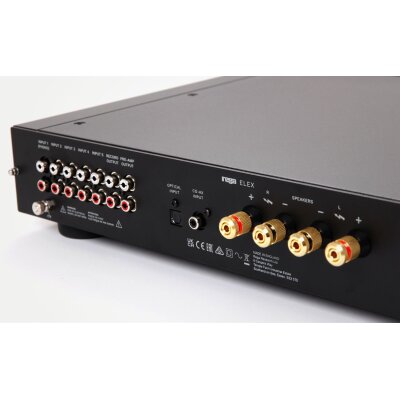 Rega Elex-R MK4 Vollverstärker mit  90 W Ausgangsleistung pro Kanal, Phono, inkl. FB schwarz