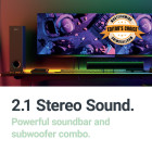 Majority Bowfell Plus 2.1 Kompakt-Soundbar mit Subwoofer | Bluetooth, USB, AUX-In, Optisch & Cinch In, TOUCH-STEUERUNG, #G