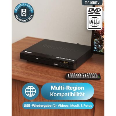 DVD- CD Player, auch für US-DVDs geeignet, HDMI, Majority DVD, GEPRÜFT - WIE NEU