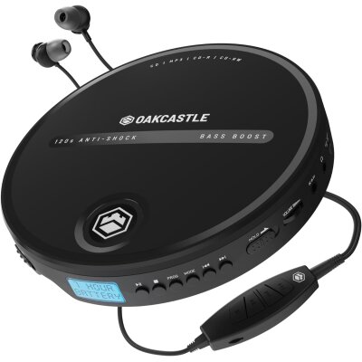 Discman, Tragbarer CD-Player, AUX, Anti-Shock, schwarz,...