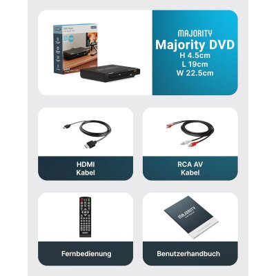 DVD-player, CD-Player, auch für US-DVDs geeignet, HDMI, Majority DVD, GEPRÜFT
