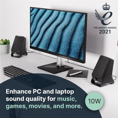 kleine PC Aktiv Lautsprecher, USB, AUX-In, 1 Paar, Majority DX10 ,GEPRÜFT - GUT