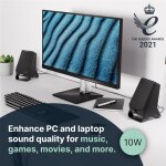 kleine PC Aktiv Lautsprecher, USB, AUX-In, 1 Paar, Majority DX10 ,GEPRÜFT - GUT