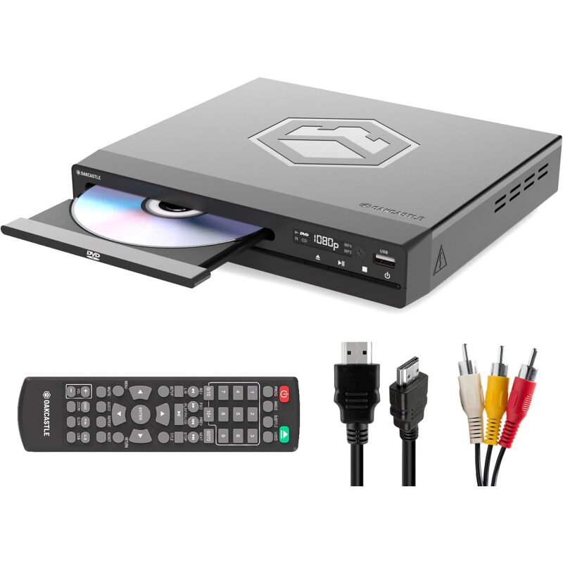 DVD-Player,Region Free, HDMI + RCA,CD,USB, Fernbe.,Oakcastle DVD100, GEPRÜFT GUT