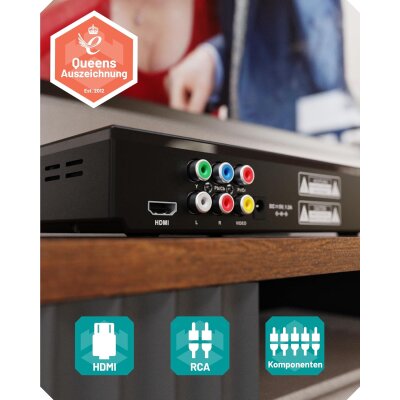 DVD-Player,Region Free, HDMI + RCA,CD,USB, Fernbe.,Oakcastle DVD100, GEPRÜFT GUT