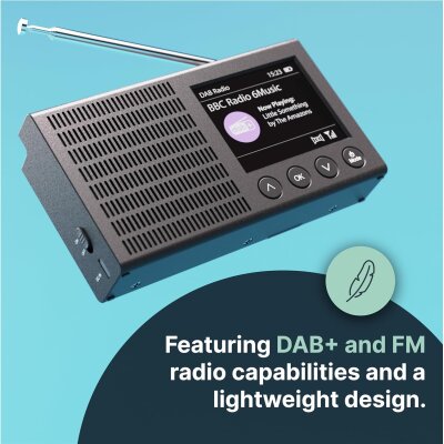 Akkuradio DAB+ UKW, BT, Farbdisplay, Kopfhörer, Majority Eddington,GEPRÜFT GUT