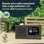 Akkuradio DAB+ UKW, BT, Farbdisplay, Kopfhörer, Majority Eddington,GEPRÜFT GUT