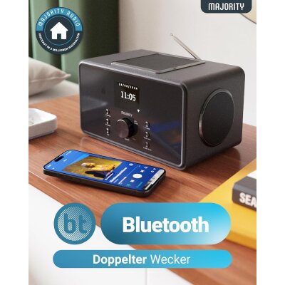 WLAN Internet-Radio, Küchenradio,DAB, BT,2.1, Majority Bard,schwarz,GEPRÜFT- GUT