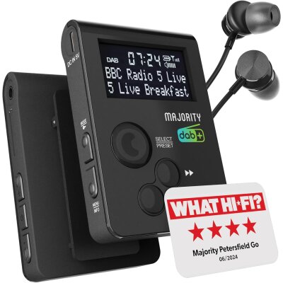 Taschenradio, DAB+ UKW Radio, Sportclip,Majority Petersfield Go, GEPRÜFT - GUT