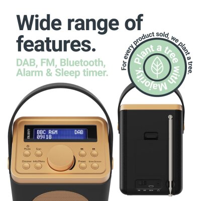 Retro Küchenradio DAB, Wecker, Majority Little Shelford Cream, GEPRÜFT - WIE NEU
