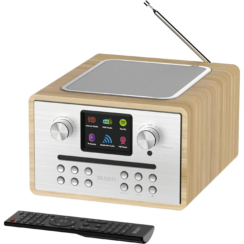 CD Internetradio. DAB+, BT, Fernbedienung, Majority Homerton 2, Oak, WIE NEU