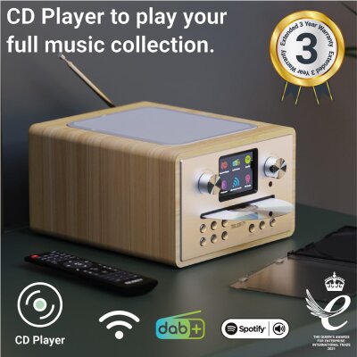 CD Internetradio. DAB+, BT, Fernbedienung, Majority Homerton 2, Oak, WIE NEU