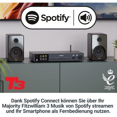 DAB+ Stereo-Radio mit Bluetooth, USB-MP3, Fitzwilliam 3, Majority, GEPRÜFT - GUT