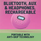 Oakcastle CD100 CD Player | Tragbarer Bluetooth-CD-Player | Pink #G