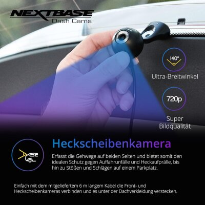 1080p Front/Rear Dash-Cam, Parking-Modus ,Nextbase NBDVR222XRWC GEPRÜFT