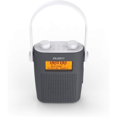 Duschradio DAB+, BT, wasserdicht, Außenradio, Majority Eversden, Grau, GEPRÜFT
