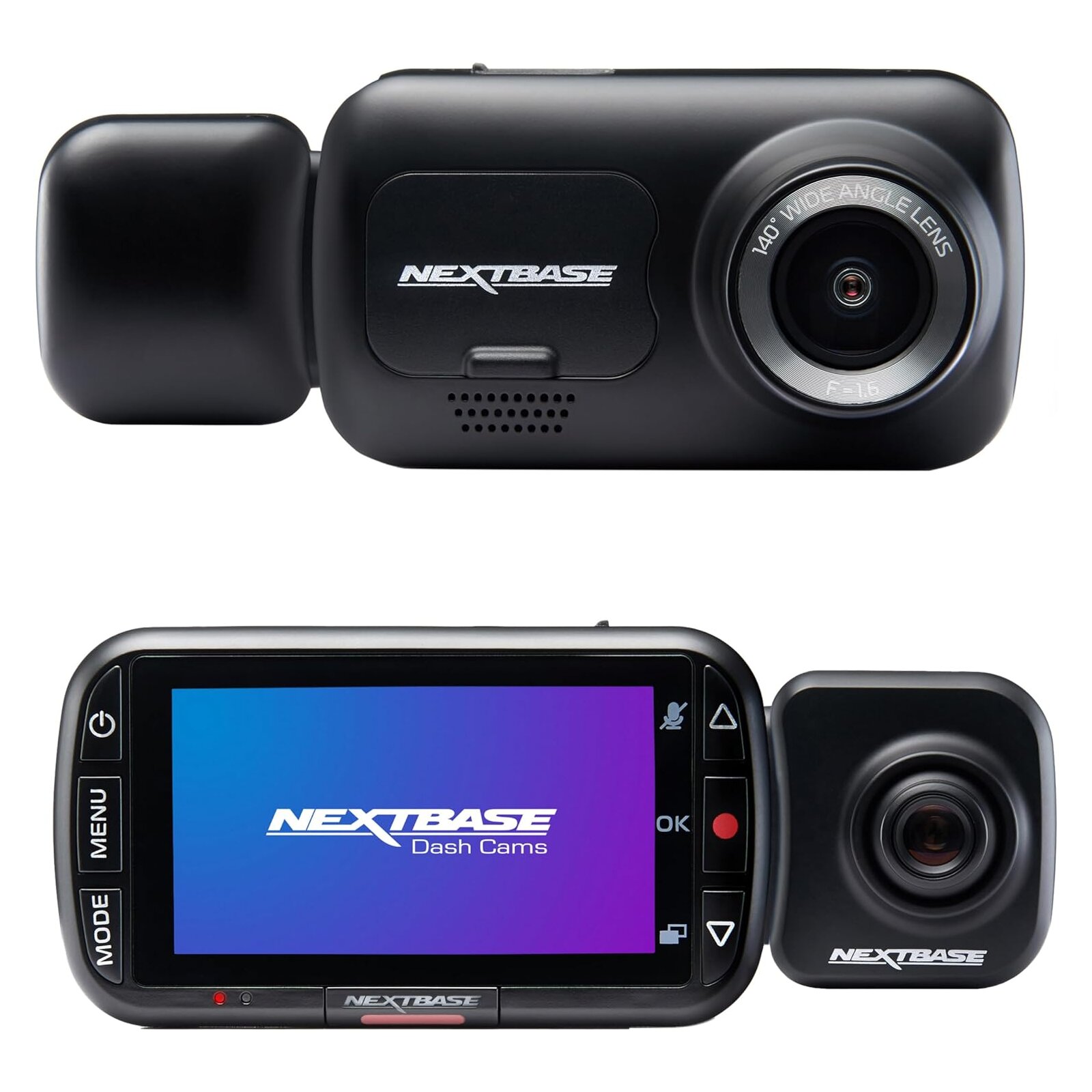 Schwarz Dashcam Front- Und Rear Kamera Bundle, 6,55 Cm Display, Nextbase 222X, Geprüft