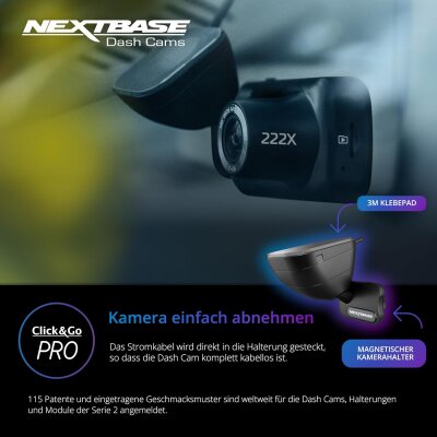 Dashcam Front- und Rear Kamera Bundle, 6,55 cm Display, NEXTBASE 222X, GEPRÜFT