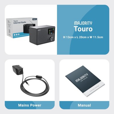 Internetradio DAB+, Alleskönner,BT, Aux,Spotify, Majority Touro, GEPRÜFT - GUT