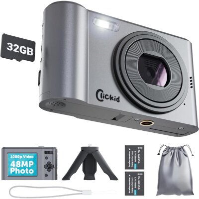 Digitalkamera 48MP 1080p FullHD Kamera Set mit 32GB...