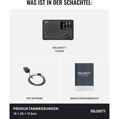 Internet Radio WLAN,Touro,DAB+,Streaming,Podcast,Farbdisplay, Majority, WIE NEU