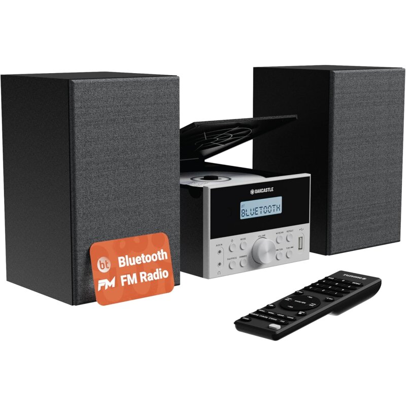 Minianlage + Lautsprecher, Bluetooth , CD, FM-Radio, Oakcastle HiFi150, WIE NEU