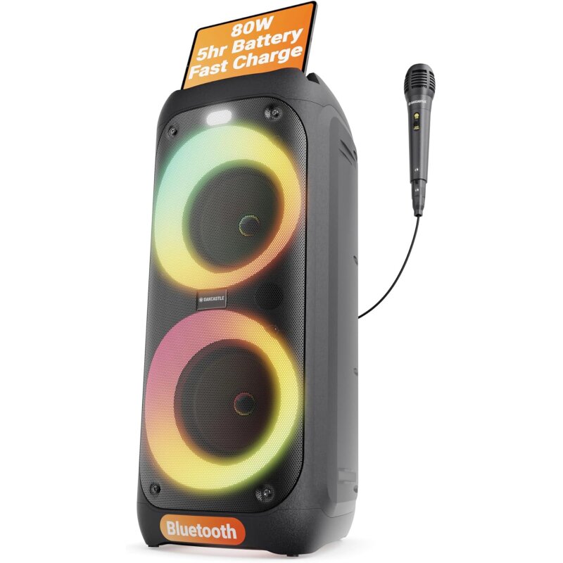 Partybox 80W, Bluetooth,LED, Karaoke, USB/SD, FM – Oakcastle PS200 GEPRÜFT - GUT