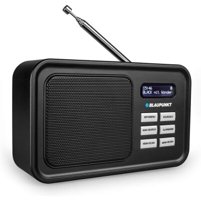 DAB+ Radio mit Akku-Betrieb, tragbares Radio, schwarz,...