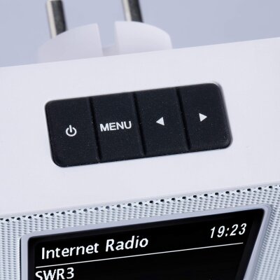 Steckdosenradio Internetradio, UKW, Bluetooth, WLAN, Farbdisplay Weiß, Blaupunkt PIB 100, NEU