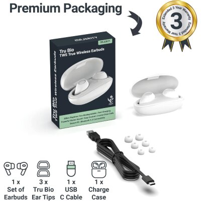 Earbuds, In-Ear BT 5.3, 30Std. Akku, weiß, Majority...