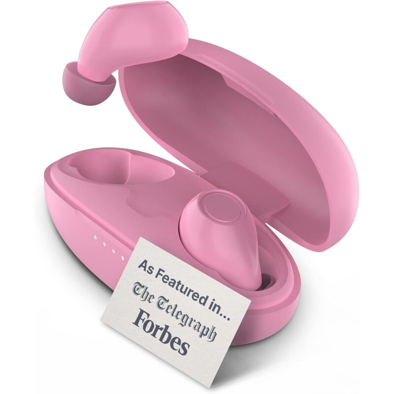 MAJORITY TRU Bio TWS True Wireless Earbuds I Pink | 30 Stunden Spielzeit I Bluetooth Kopfhörer 5.3 I Leistungsstarker Stereo-Sound I Einfache Steuerung, Schnellladung, RETOURE