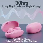 MAJORITY TRU Bio TWS True Wireless Earbuds I Pink | 30 Stunden Spielzeit I Bluetooth Kopfhörer 5.3 I Leistungsstarker Stereo-Sound I Einfache Steuerung, Schnellladung, RETOURE