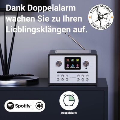 CD Internetradio. DAB+, BT, Fernbedienung, Majority Homerton 2, schwarz, NEU