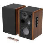 Aktiv Regallautsprecher BT, AUX,USB,HDMI,Braun,1 Paar,MAJORITY D100, WIE NEU