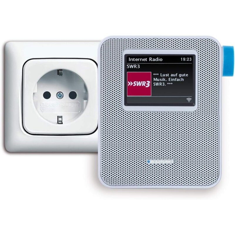 Steckdosenradio Internetradio, UKW, Bluetooth, WLAN, Farbdisplay Weiß, Blaupunkt PIB 100, WIE NEU