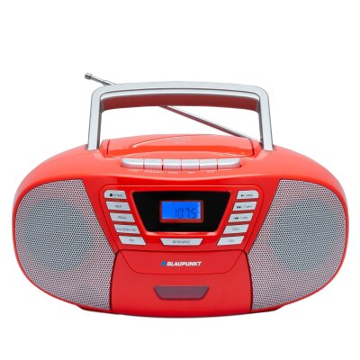 Kassettenspieler, CD/MP3, BT 4.2, USB,AUX,UKW, Rot,...