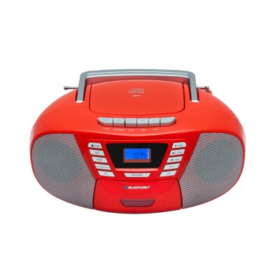 Kassettenspieler, CD/MP3, BT 4.2, USB,AUX,UKW, Rot,...
