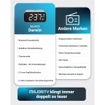 Bluetooth Radiowecker, Ladestation,Thermometer, dimmbar, Majority Darwin,WIE NEU