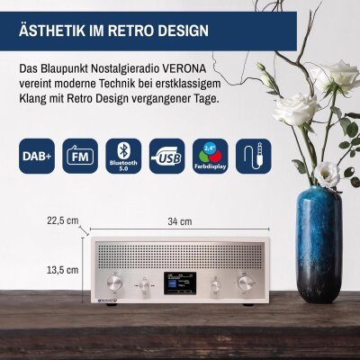 Nostalgieradio mit DAB+, Bluetooth, RXD 190 Verona,...