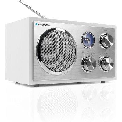 Retro Radio weiß, UKW/MW, USB, SD & AUX, Holzgehäuse, Blaupunkt RXN 19 , WIE NEU