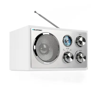 Retro-Radio, Weiß-Alu, UKW,Bluetooth, AUX-IN,...