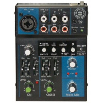 3‑Channel USB Bluetooth Mixer with Audio Interface...