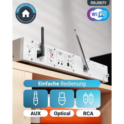 Tuner, DAB+/FM, Internet, Bluetooth, Silber Majority Fitzwilliam 2024, WIE NEU