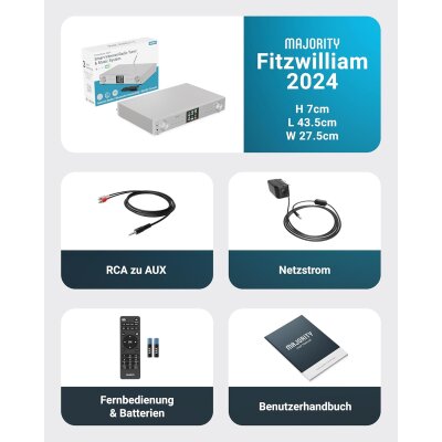 Tuner, DAB+/FM, Internet, Bluetooth, Silber, Majority...